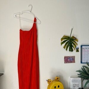 Red One-Shoulder Dress